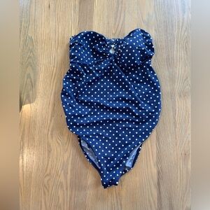 Motherhood Maternity Navy One Piece Swimsuit with polka dots - Medium